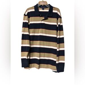 Daniel Cremieux Men's Striped Long Sleeved Polo Shirt